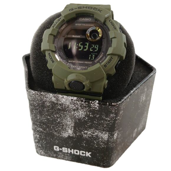 Casio G-Shock GBD800UC-3 Step Tracker Digital Bluetooth Watch Green w/ Tin - Picture 2 of 10